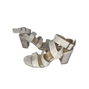 Vionic Blaire Suede Leather Strappy High Heel Sandals Gray Size 9 Formal Comfort